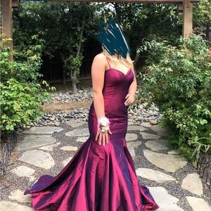 Camille La Vie Burgundy Prom Dress